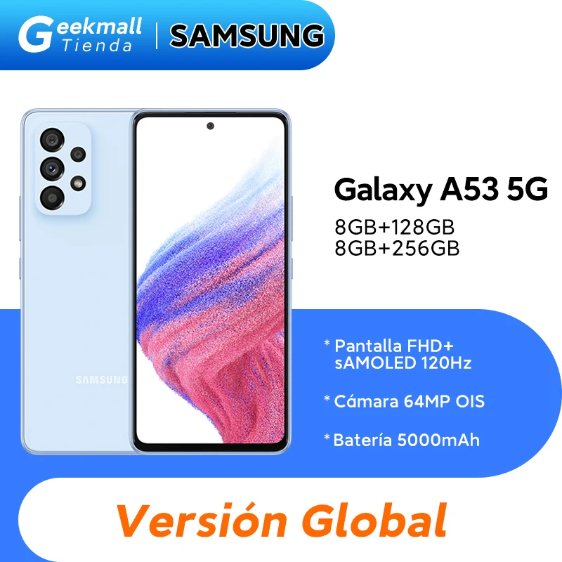 Global Version Samsung Galaxy A53 5G Smartphone 6.5inches 120Hz AMOLED Display Octa core 64MP Camera 5000mAh 25W Fast Charge