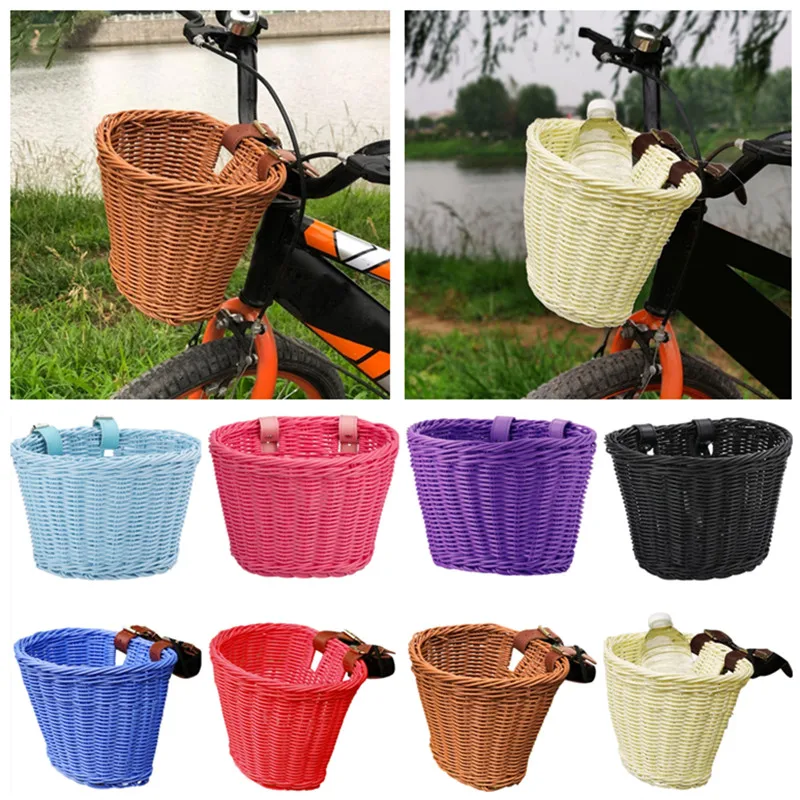 Cesta tejida a mano de mimbre para manillar delantero, cesta tejida para  bicicleta para bicicletas de niño y niña - AliExpress