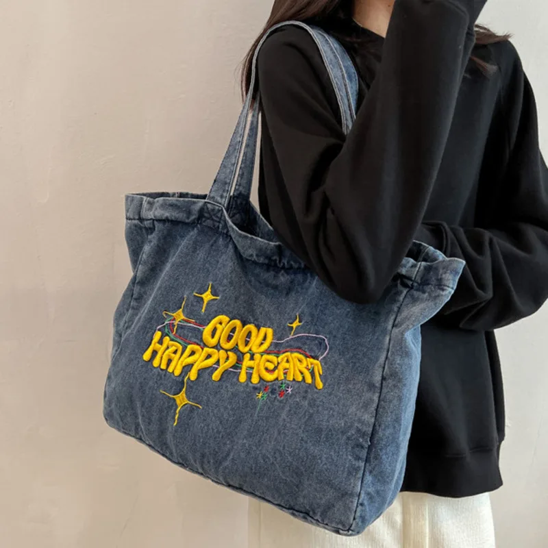 Versatile Shoulder Capacity Large Bag Denim Canvas Women's Casual Handbag For Woman High-Quality Messenger Luxury Crossbody New