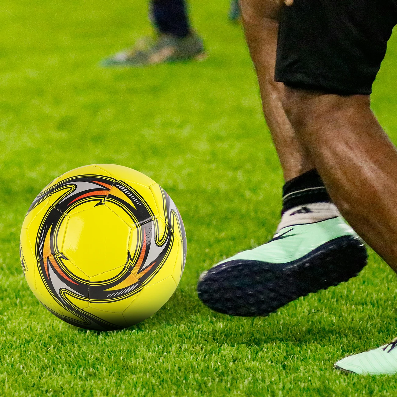 1PC A Size 3,4,5 Cyclone Football, Soft Inflatable Yellow Soccer Ball, Suitable for Training and Match Play view 2