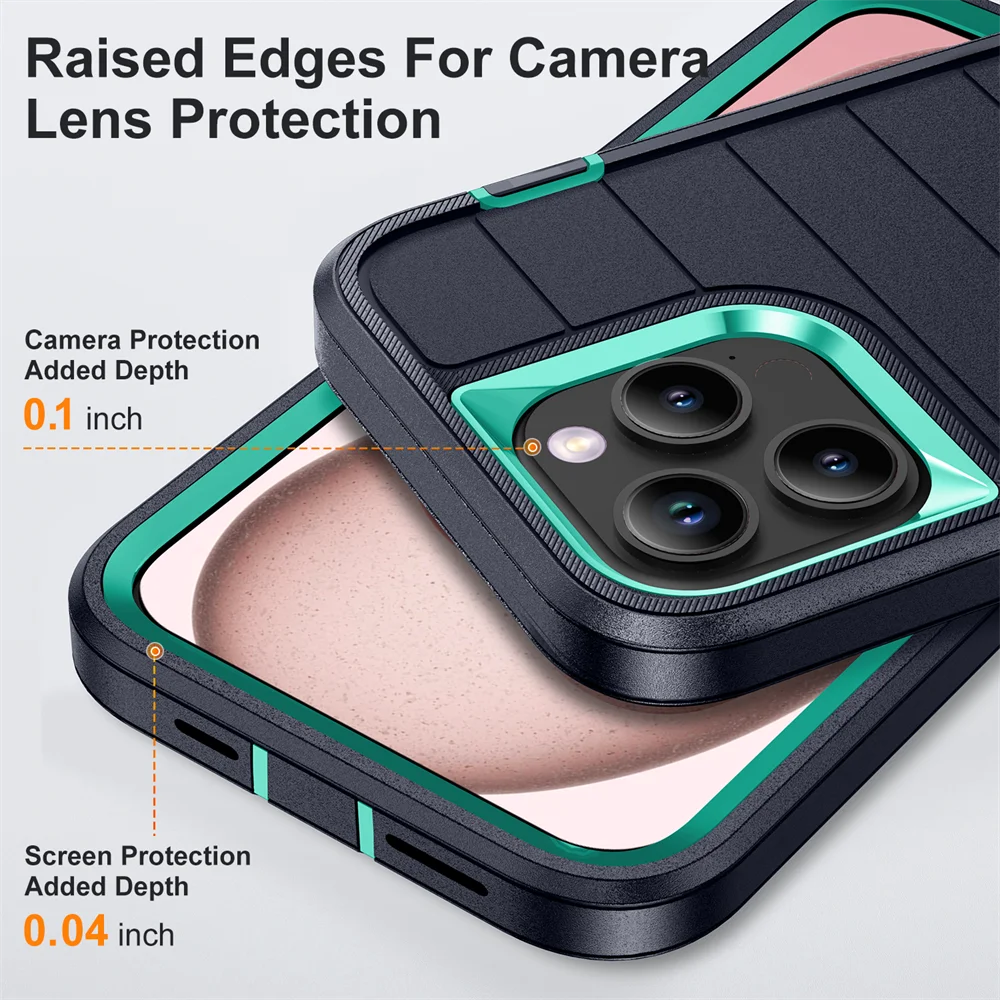 Neu 3 In 1 Hybrid Defender Schutzhülle für iPhone 16 15 Pro Max 14 Plus 13 12 11 Ständer Body Cover Funda 15Pro 14Pro 13Pro_voghion.com