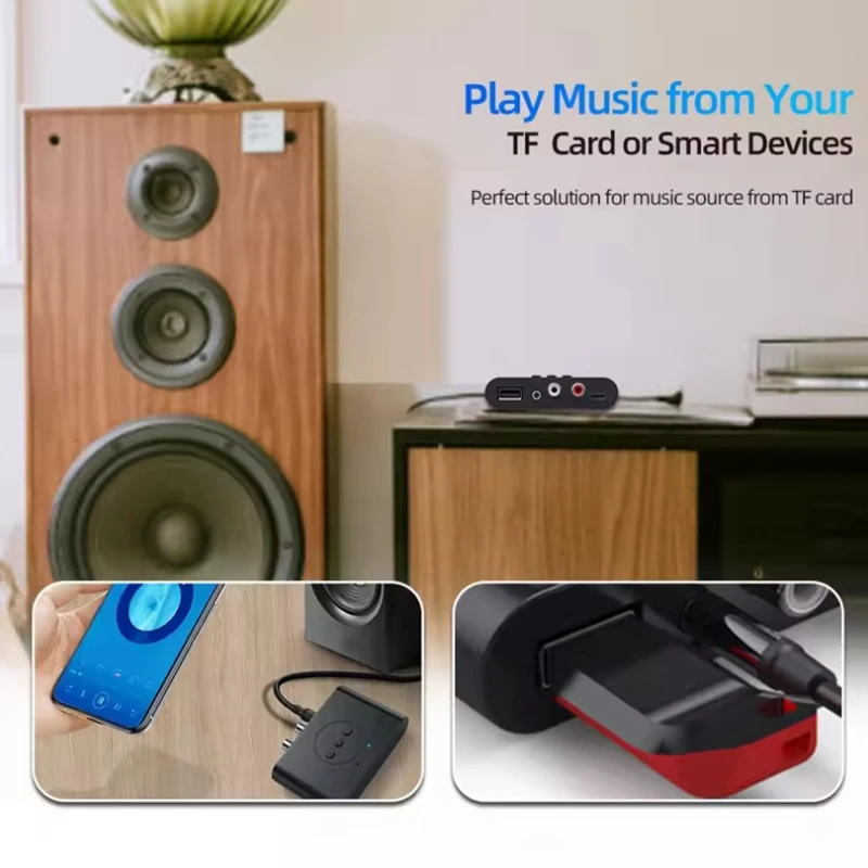 NFC Bluetooth 5.0 Audio Receiver U Disk 3.5mm AUX RCA USB Stereo Music Wireless Adapter With Mic For Car Kit Speaker Amplifier bluetooth adapter bluetooth audio receiver audio adapter