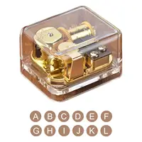 Unique Music Box Acrylic Wind up Transparent Mechanism with Gold Plating Movement in for Birthday Friends 1