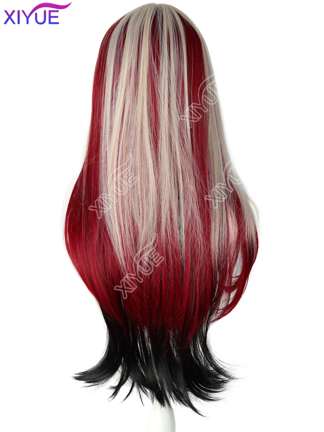 XIYUE Synthetic for Women Long straight hair Natural Black red Brown grey Wig with Heat Resistant Fashion Natural Daily Party