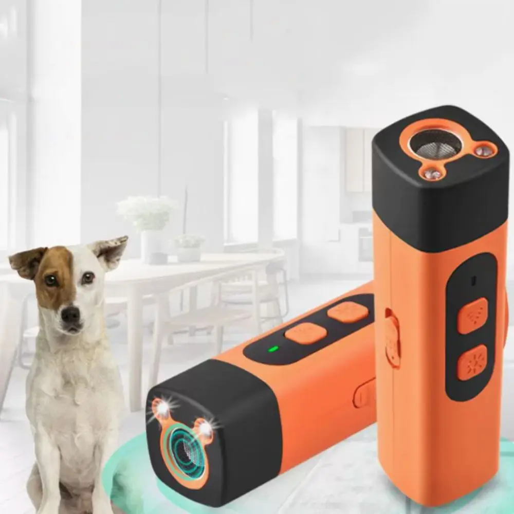 Rechargeable Ultrasonic Pet Dog Repeller with LED Flashlight Anti ...