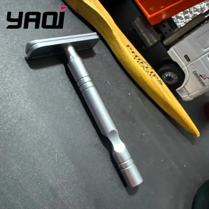 플래시 세일 YAQI 무광 크롬 컬러 AC 블레이드 엑스칼리버 싱글 엣지 남성용 면도 안전 면도기