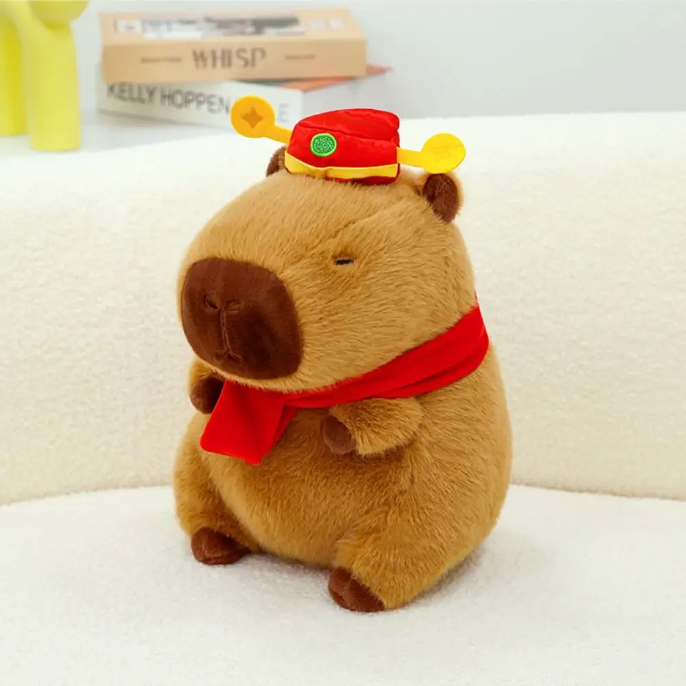 Sleeping Pillow New Year Style Capybara Doll Stuffed Soft Simulation Capybara 30cm PP Cotton Stuffed Capybara Doll Christmas