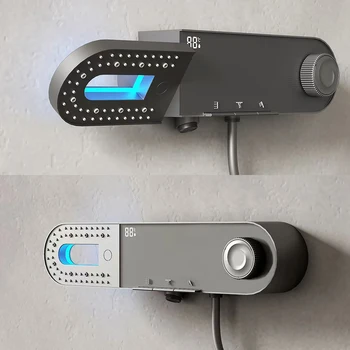 ระบบฝักบัวเรนชาวเวอร์ระดับไฮเอนด์ พร้อมจอแสดงผลดิจิตอล LED อัจฉริยะ ก๊อกผสมทองแดงสำหรับห้องน้ำ ฝักบัวอาบน้ำแบบติดตั้งบนอ่างอาบน้ำ ชุดเต็ม 2