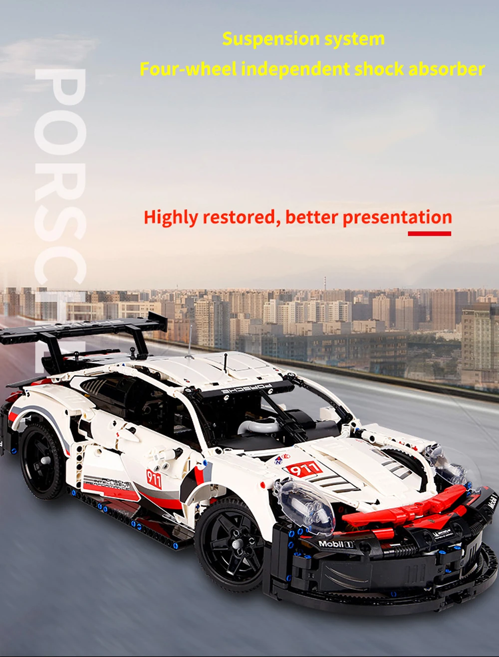 Technical Sports Cars Porsche 911 Building Blocks Model Super Car Difficult Challenge MOC 42096 Bricks Toys For Kids Adult Gifts wooden ship model kits