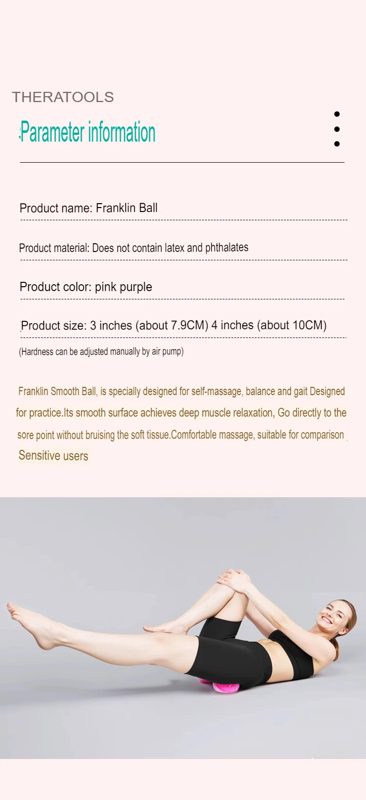 Frank1in Fascia Ball - Pilates Muscle Release, Pelvic Floor Training, Sports Rehabilitation, Yoga & Core Ball Sfaf3c1f32b9c4b1c91465891f1bbba0fz