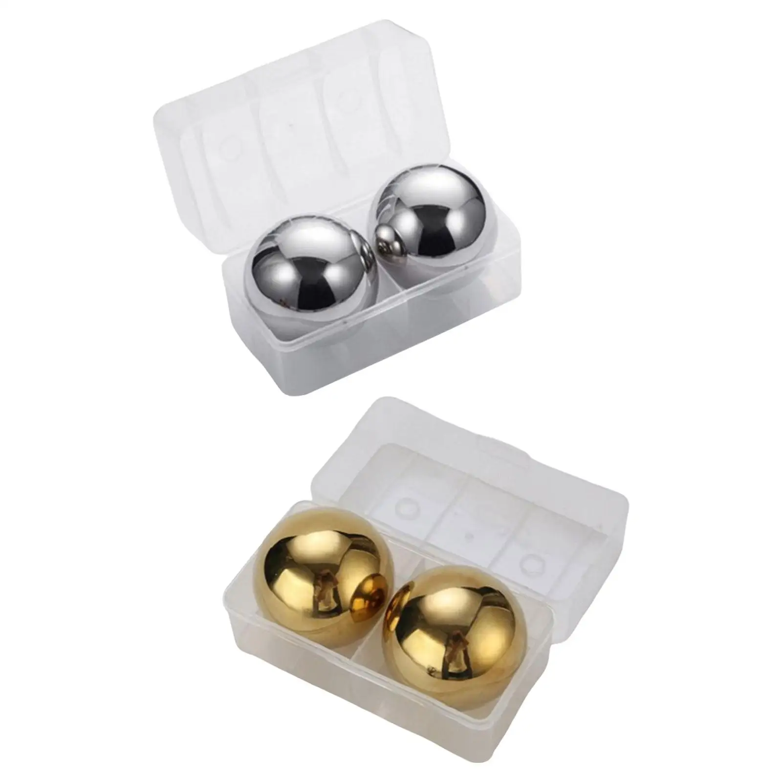 Whiskey Stones 2 Pieces Ice Balls Reusable Chilling Balls Convenient with Storage Box Chilling Spheres Ice Spheres For Husband Drinks Vodka Dad
