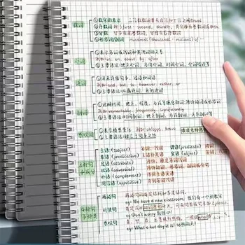 Grid Notepad A5 Spiral Notebooks Sketch Book Draft Agenda Drawing Notebook Writing Pads Office School Supplies