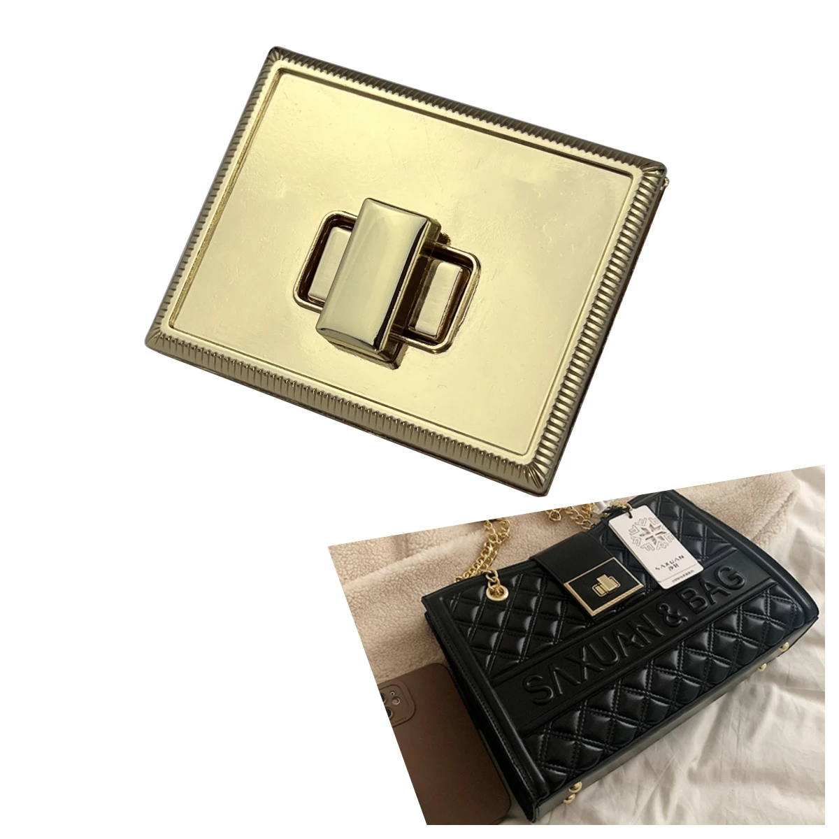 

Handbags Hardware Accessories Metal Turn Twist Lock Buckle Switch Latch Padlock handbag lock