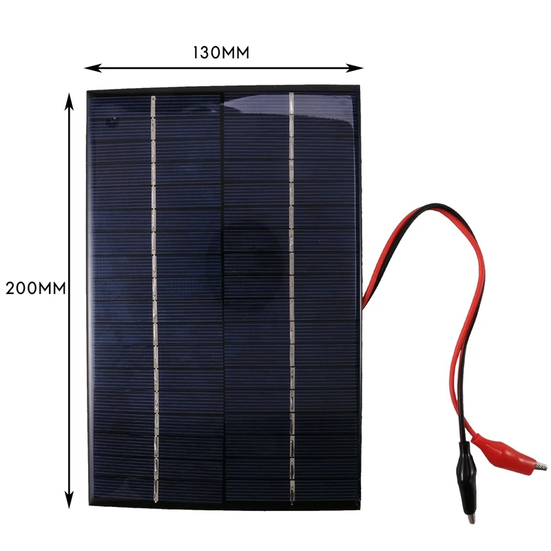 4.2W 18V Solar Cell Polycrystalline Solar Panel+Crocodile Clip For Charging 12V Battery 200X130x3mm