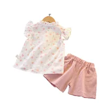 

Two Pcs Cotton Girls Clothing Sets Summer Vest Sleeveless Children Sets Fashion Girls Clothes Suit Casual Print Outfits FY01254