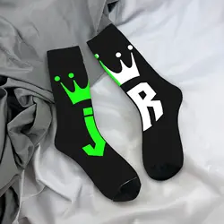 Rapper J - Jc Reyes Funny Non - Slip Skateboard Socks - Comfortable Spring Stockings for Men (WHITE)