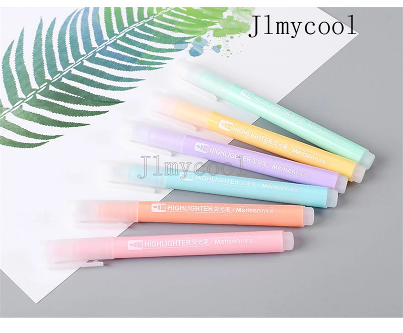 6PCS 마카롱 6색 형광펜, 학생용 마커 그래피티 펜 신선한 캔디 컬러 핸드북 펜 W-885-6