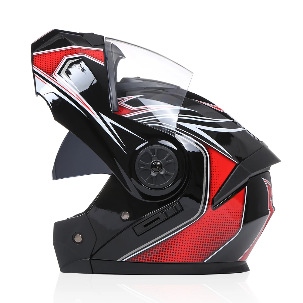 DOT Approved 2022 Flip Up Motorcycle Helmet Double Visors Removable Washingable Inner Liner Motorbike Helmet Capacetes