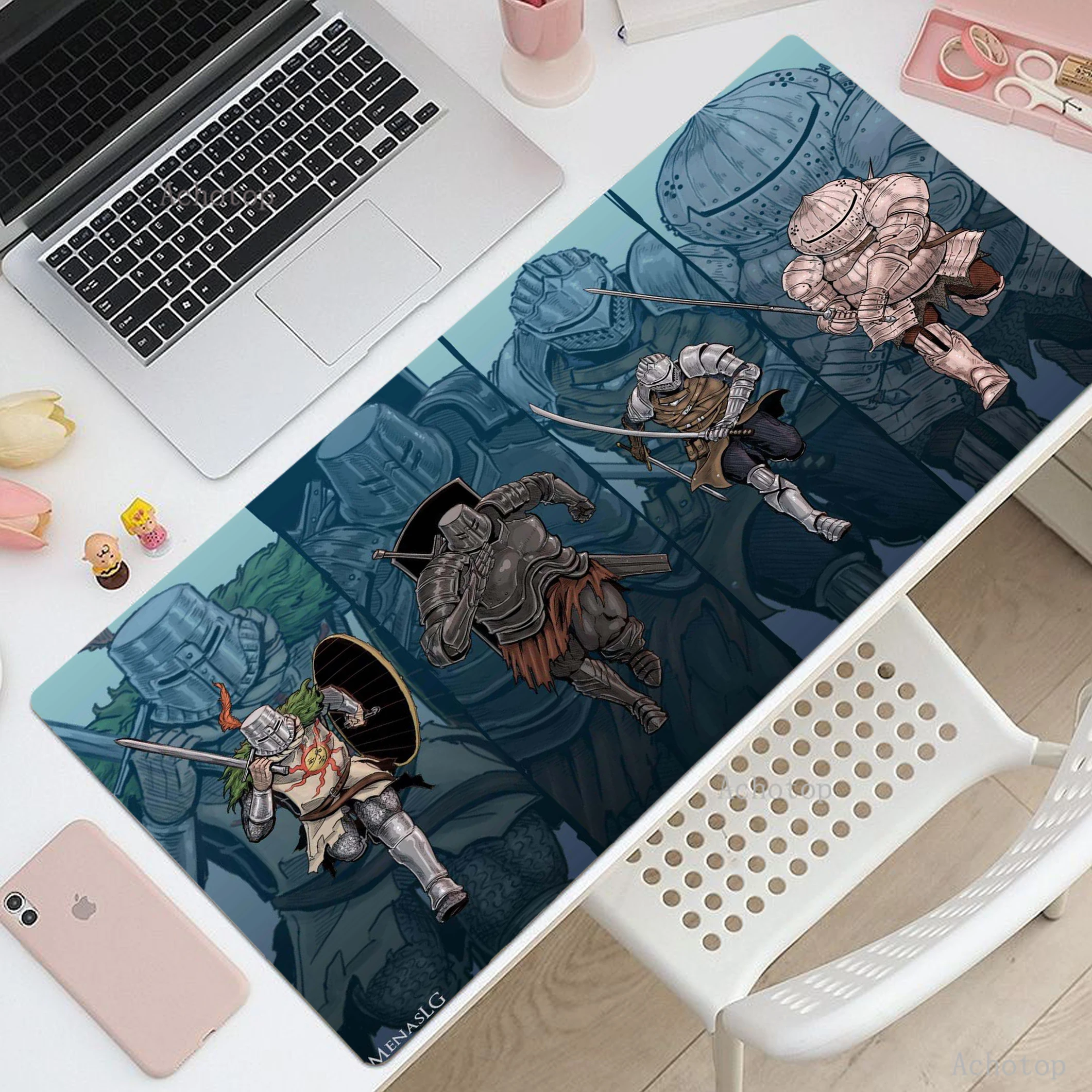 

Dark Souls Mouse Pad Large Gaming Mouse Mat Computer Gamer Deskmat Locking Edge Mousepad XXL 900x400mm Office Rubber Mousemat