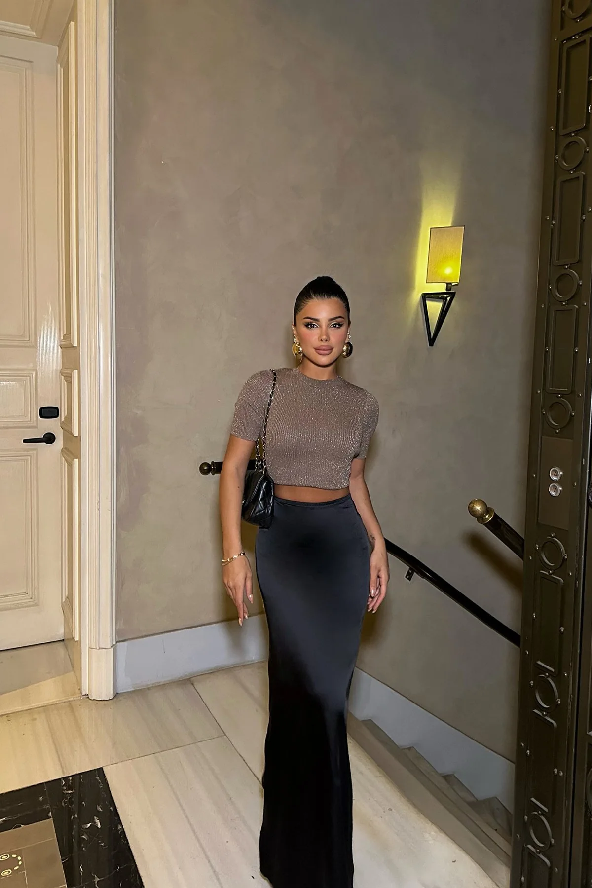Tossy High Waist Solid Fashion Long Skirt Women Slim