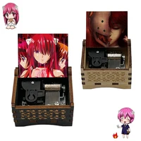 Black Wooden Delicate Elfen LIED Lilium Music Box, Anime Wind Up Kids Mechanical Toy Girlfriend Christmas New Year Souvenir Gift 1
