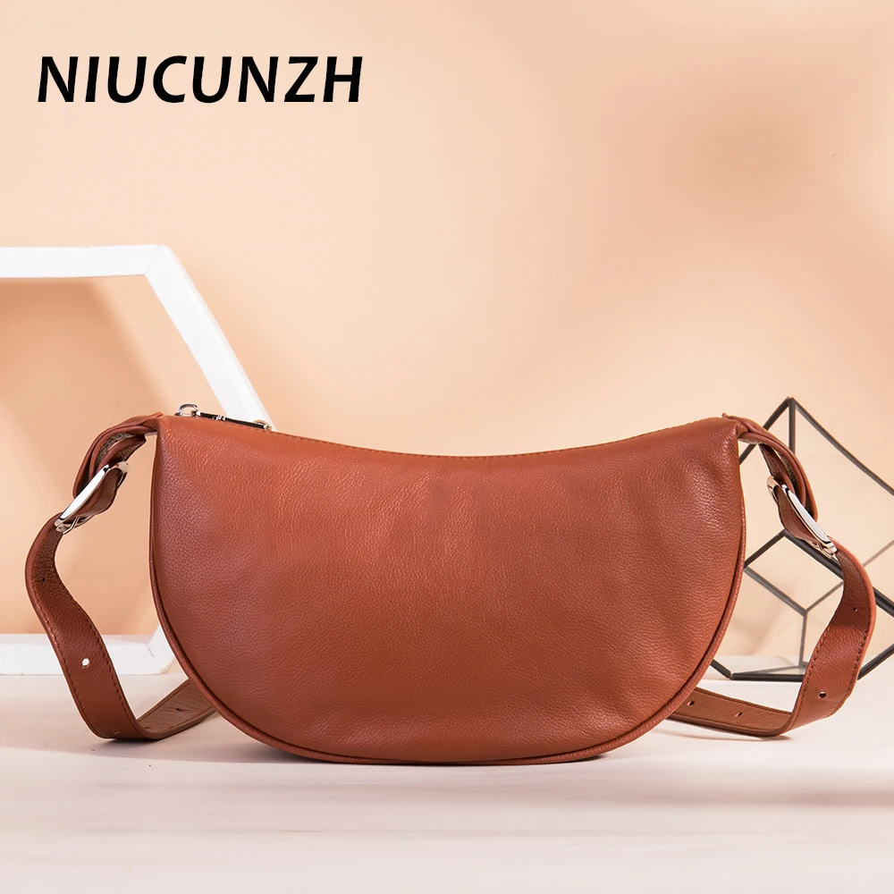 

NIUCUNZH 2022 Trend Fashion Genuine Leather Women's Bag Female Shoulder Bag Solid Color Crossbody Bag Retro Casual Totes Bolsos