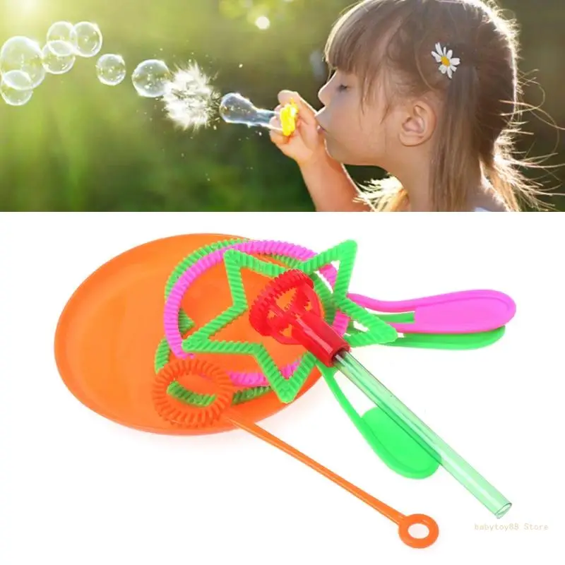 Y4UD 6pcs Summer Outdoor Bubble Wand Toy Bubble Maker for Teenager Children 2/3/4/5 6