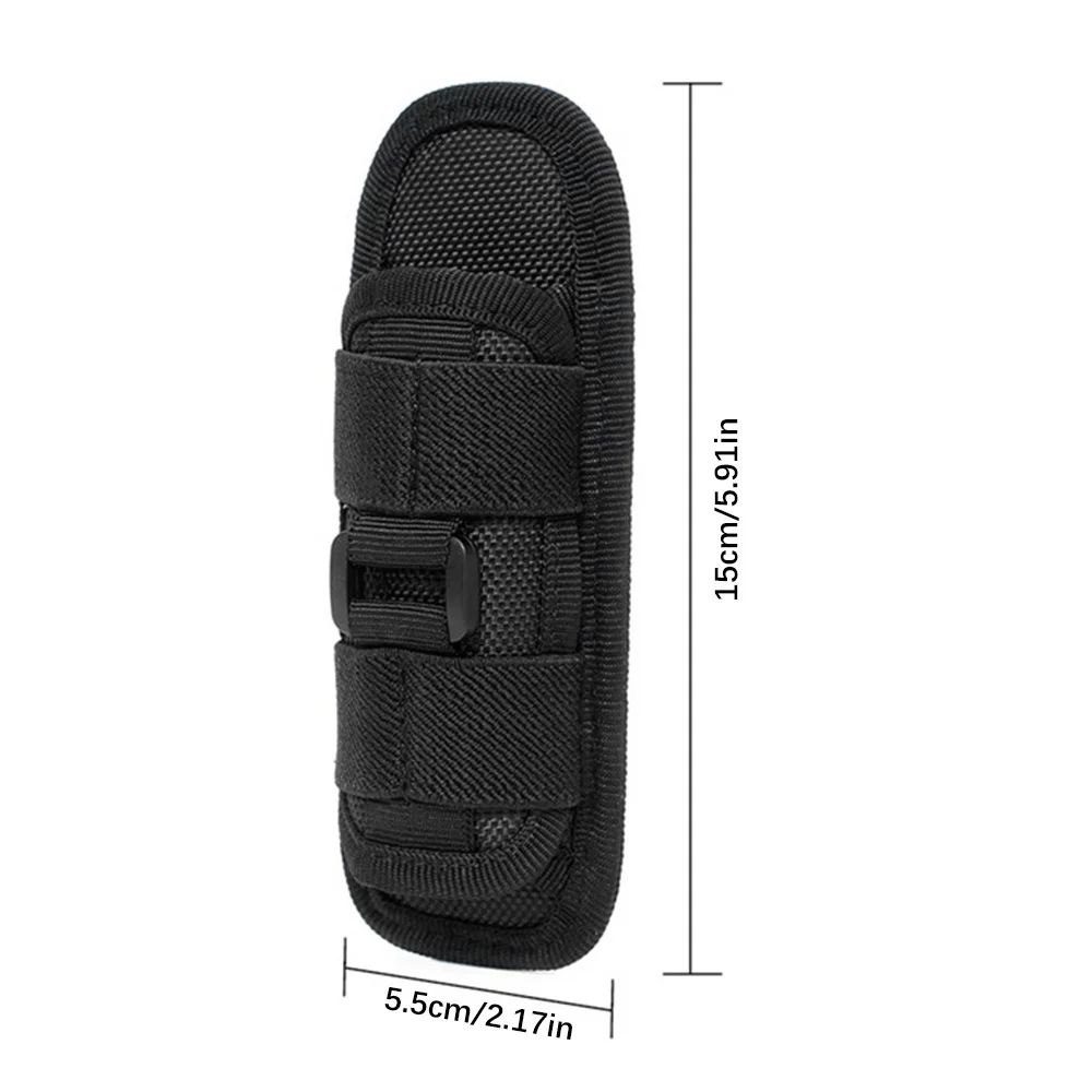 Funda para linterna Molle giratoria de 360 grados para caza táctica, funda para linterna, cinturón portátil para exteriores