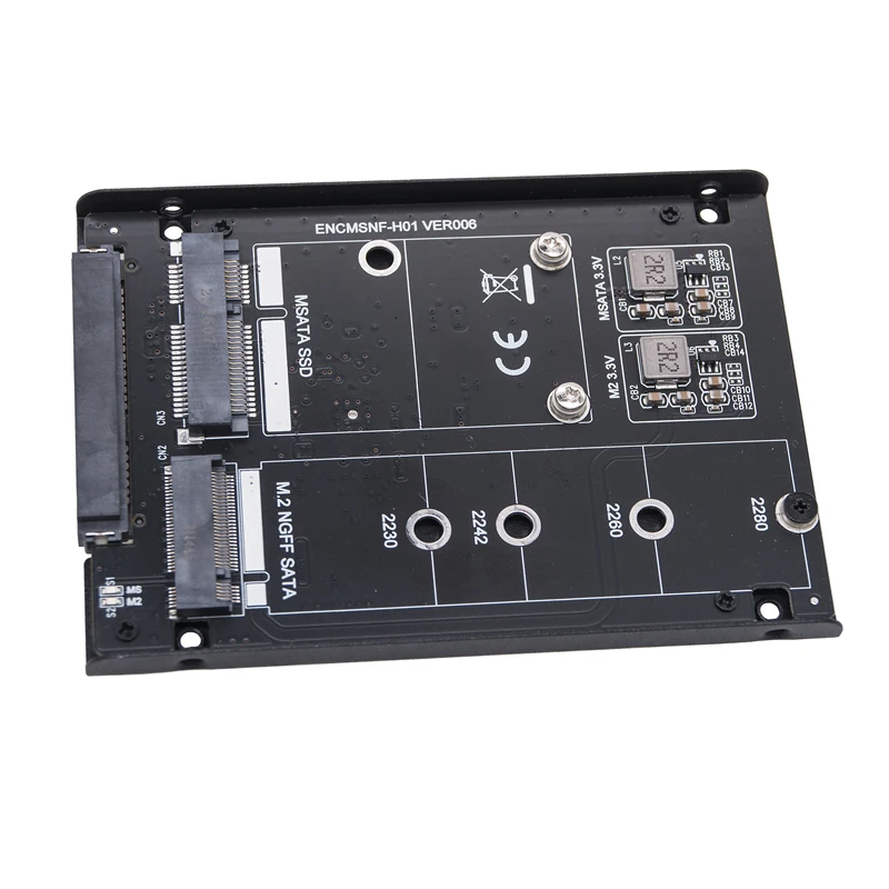 JBOD SSD 어댑터 라이저 카드 컨버터, 2230 2242 2260 2280 M2 SATA SSD용 금속 케이스 포함, M.2 B + M 키 to SATA3.0 6G 2.5 인치 어댑터