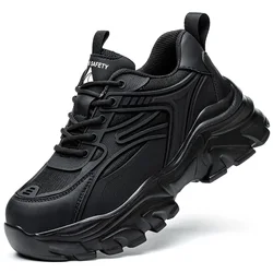 Women's Indestructible Steel Toe Safety Sneakers - Lightweight & Puncture - Proof Work Boots - 38 (Black)