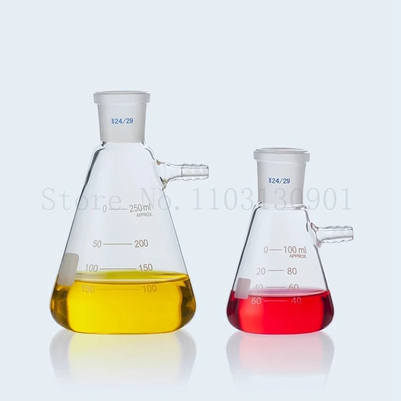 1pc Lab Standard Ground Triangular Filter Flask Bottle with Nozzle Filter Bottle 50ml 100ml 500ml 1000ml 2000ml Conical Flask