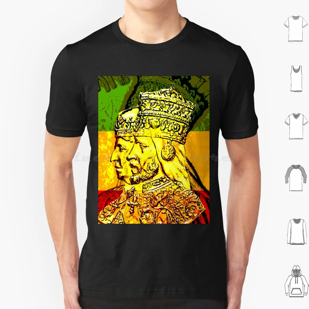 Sua Majesty Haile Selassie Empress Menen T Shirt Cotone Uomo Donna Stampa Fai Da Te Rasta Rastafari Rastafarian Empress Haile Selassie