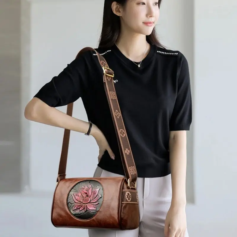 Casual Women Handbag Soft Leather Shoulder Crossbo...