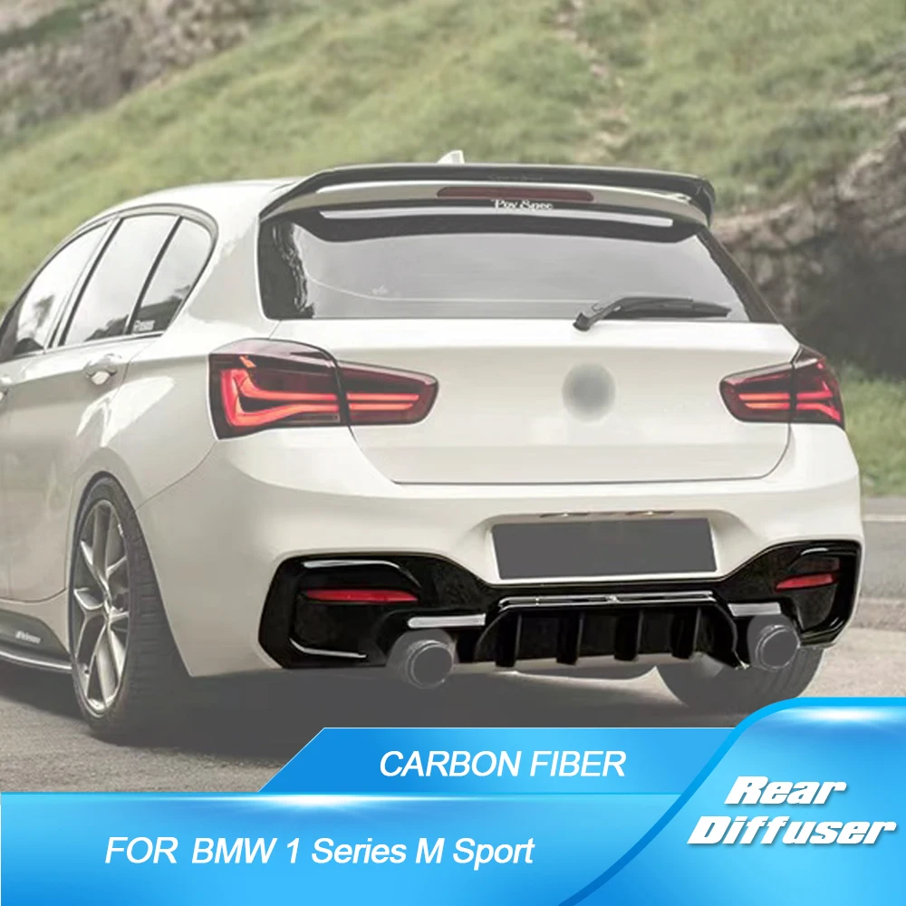 Abs Carbon Look Paraurti Posteriore Diffusore Spoiler Per Bmw Serie 1 F20 F21 Lci M135I M140I 2015-2018 Diffusore Posteriore Nero Lucido