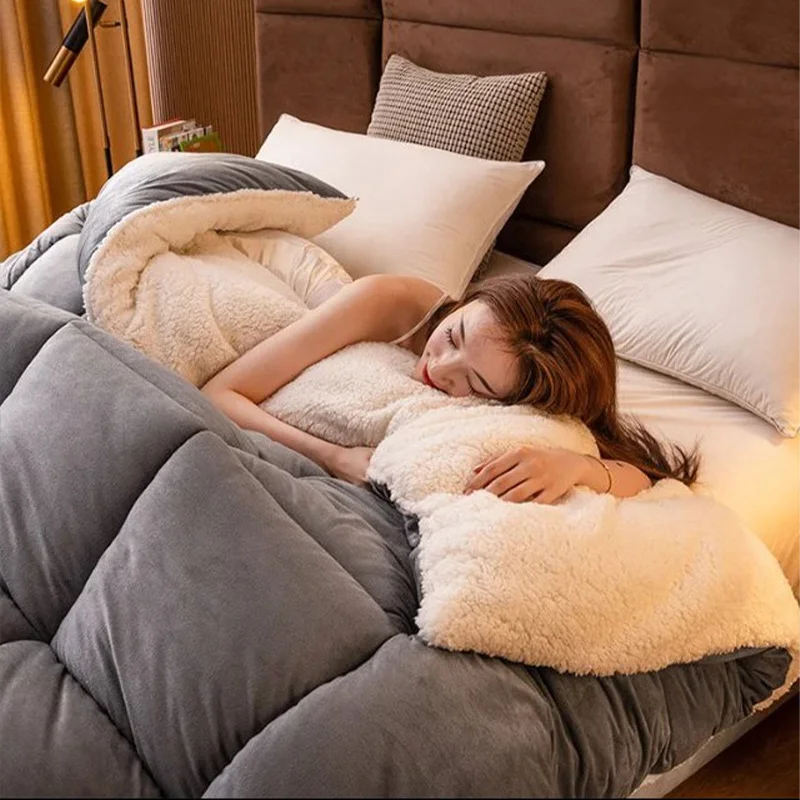 Trapunta invernale addensare coperta da letto calda copriletto matrimoniale  trapunte morbide in microfibra per la casa trapunte nordiche con  imbottitura - AliExpress