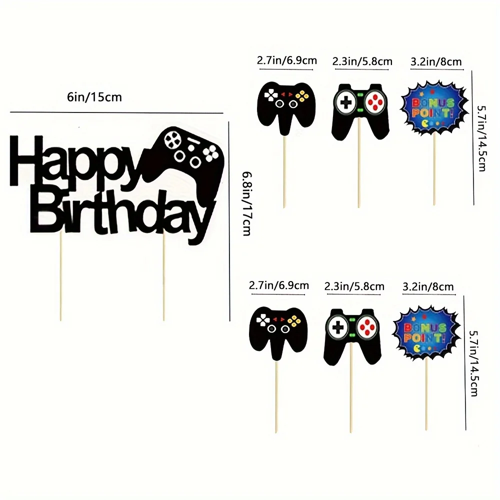 Decorazioni Torta Videogiochi 37 Pezzi - Topper Per Compleanno Bambini - Foto 12