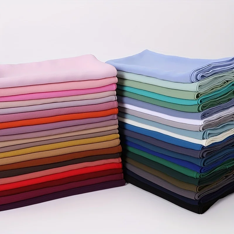 110*110cm Chiffon Square Hijabs Scarf For Woman Muslim Turban Hat Islam Headscarf Women Plain Veil Jersey Hijabs Ramadan 3