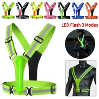 Safety Vest USB Rechargeable Adjustable & Elastic High Visibility Running Vest LED Safety Running Vest for Runners Night Walking 1
