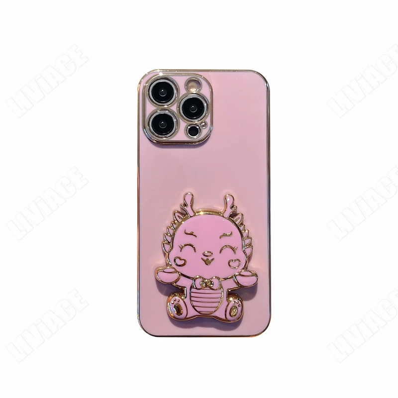 Coque plaquée Dragon mignon pour Samsung Galaxy S21, S20, S22 Ultra, S23, S21plus, S20FE, S10, S9, S8, Note 10, 20 Plus_voghion.com