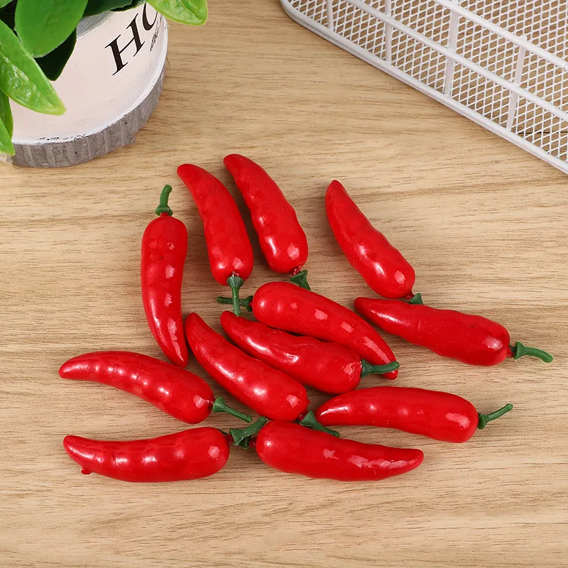 

Kitchen Decoration 10pcs Fake Mini Foam Vegetable Artificial Chili Autumn Fake Food Fruit Home Restaurant Supplies