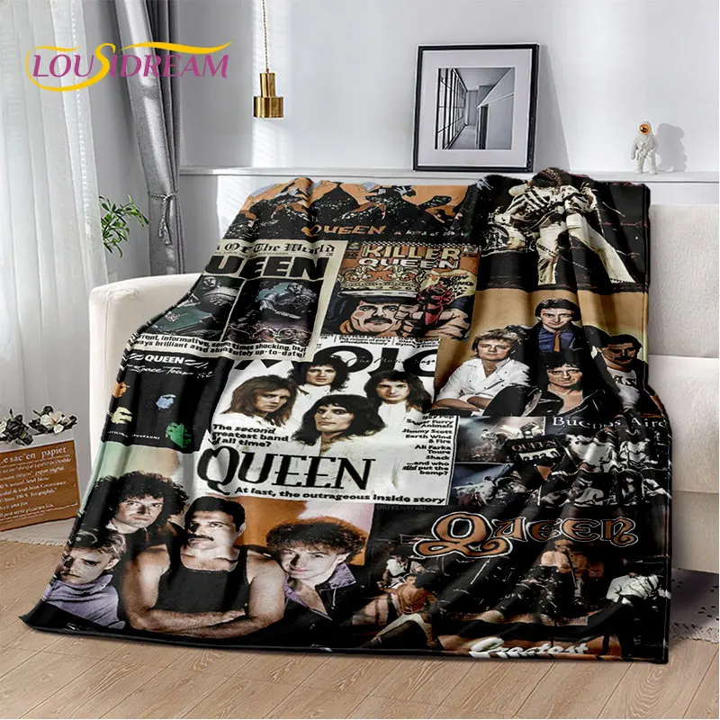 Freddie Mercury Queen-Rock-Band Soft Plush Blanket,Flannel Blanket Throw Blanket for Living Room Bedroom Bed Sofa Picnic Cover