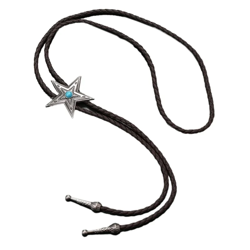 

Delicate Star Bolo Tie Cowboy Star Necktie Western Bola-Tie Metal Star Bolo Tie Cowboy for Shirt Jeans 57BD