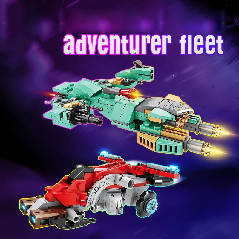 

Little Star Battle Warship Moc Building Block Space War Adventurer Fleer Vehicle Battleship Brick Toy with Shooting For Gifts