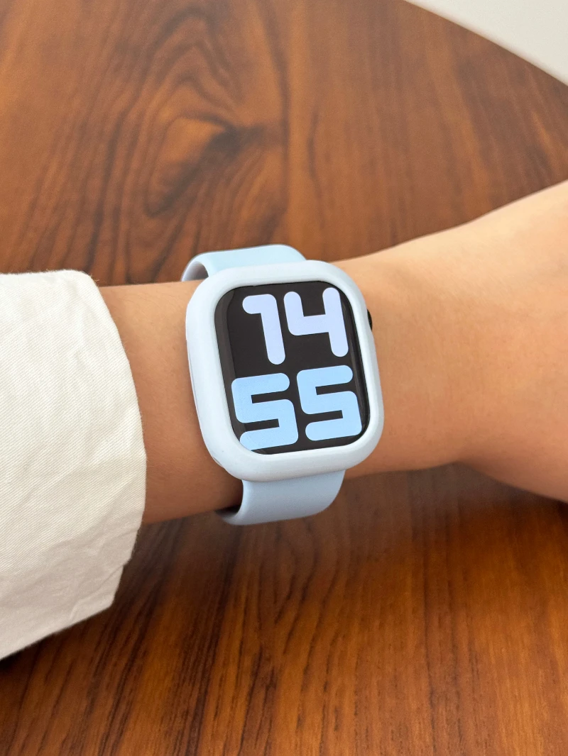 Silikonhülle für Apple Watch 11-10 46 mm 42/38/40/44/41/45 mm Zubehör Bumper-Schutzhülle iwatch Serie 9 8 7 6 5 4 3 SE – Detail 17