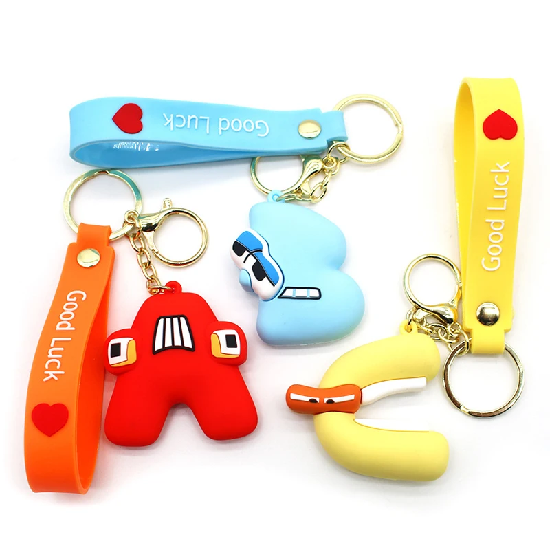 Alphabet Lore Key Chain Figure Toys Cute ABC Alphabet Ornament Bag Pendant  Cosplay Props Toys Keychain Keyring Children's GiftS