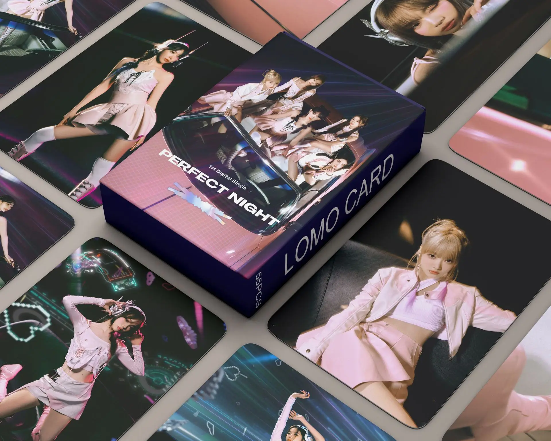 

55Pcs/Set Kpop LE SSERAFIM LOMO Cards New Album Perfect Night HD Photocards Card Poster Sticker Group Fans Gifts Collection