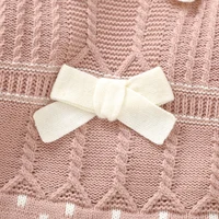 Newborn Baby Romper Hat Sets Knit Infant Boy Jumpsuit Long Sleeve Cute Bow Toddler Clothes 2PC Overalls 0-9M Playsuit Warm Fall 4