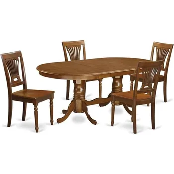5-Piece Oval Dining Table Set with Chairs 1