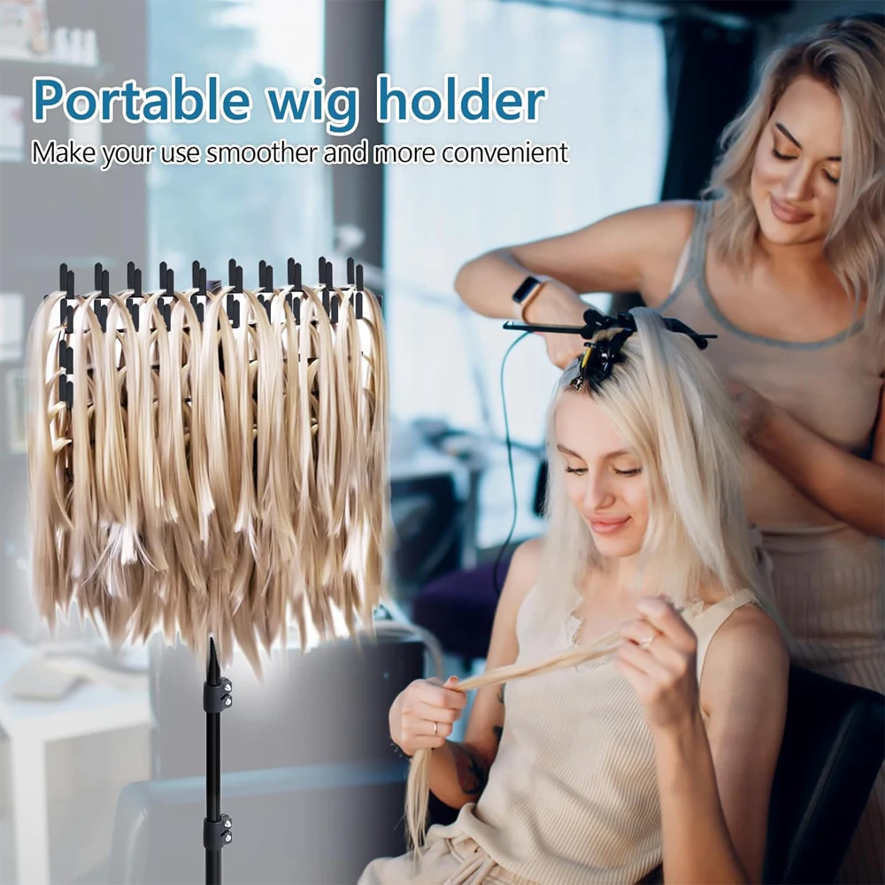 Support pour tresses de coiffure réglable avec bac et clips_voghion.com