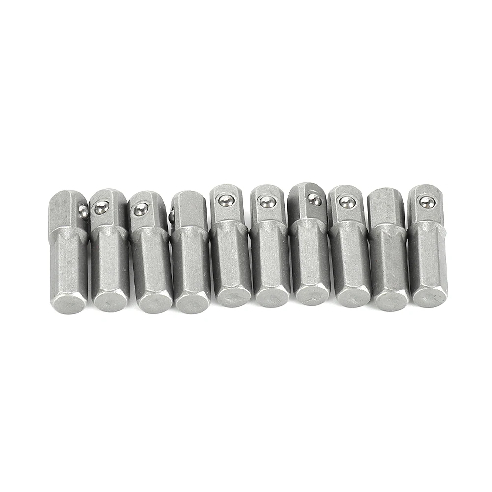 10 Stück 25 mm langer Schlagschrauber-Adapter-Konverter 1/4 Zoll Sechskantschaft auf 1/4 Zoll Vierkantantrieb Sechskantgriff-Adapter-Konverter Bohrwerkzeuge – Detail 1